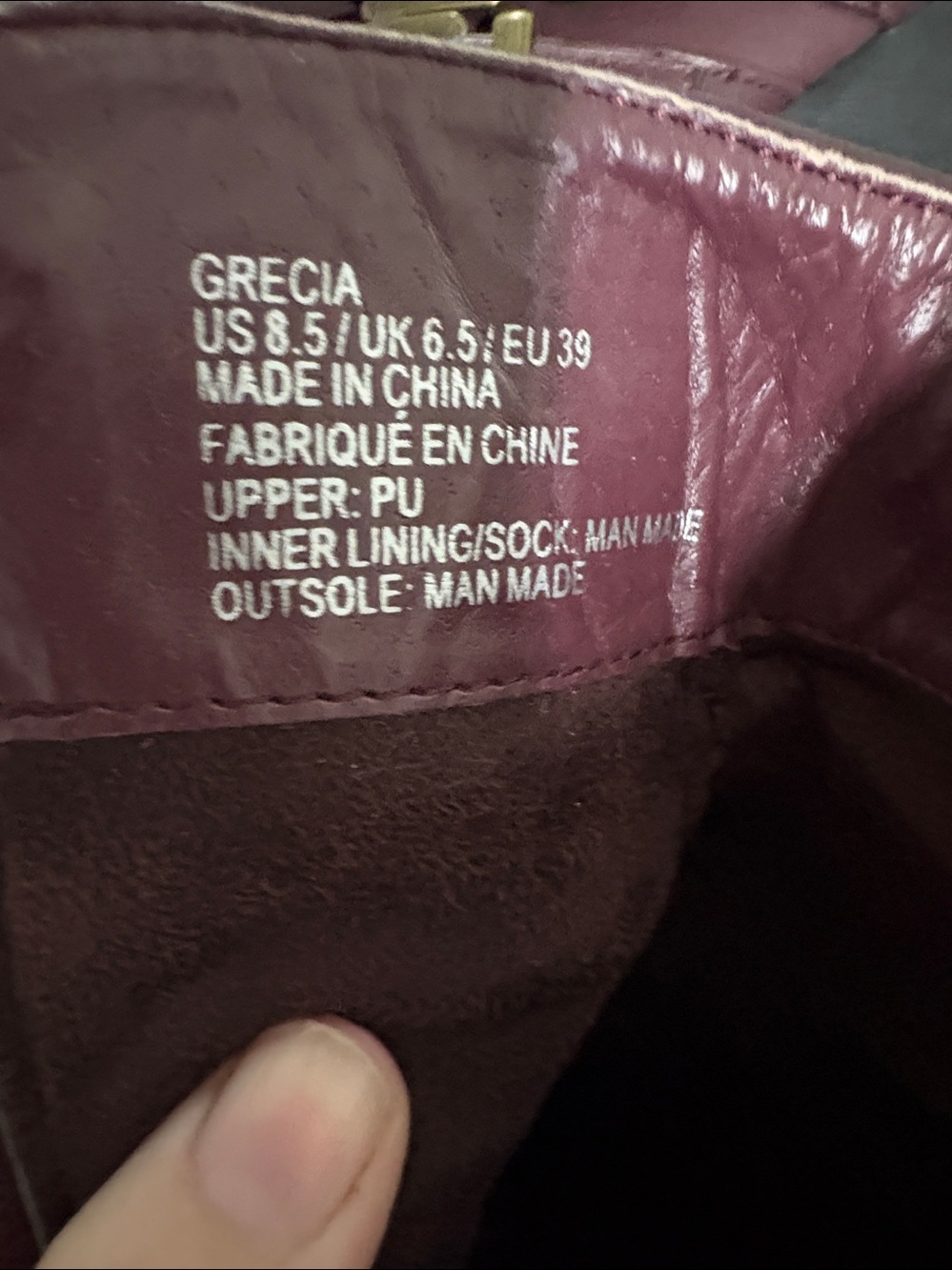 Women's Burgundy Ankle Boots Size 8.5 - Picture 7 of 7